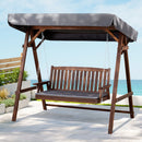 Gardeon Wooden Swing Chair Garden Bench Canopy 3 Seater Outdoor Furniture-1