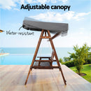 Gardeon Wooden Swing Chair Garden Bench Canopy 3 Seater Outdoor Furniture-3