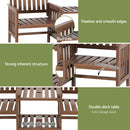 Gardeon Outdoor Garden Bench Loveseat Wooden Table Chairs Patio Furniture Brown-5