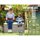 Gardeon Outdoor Storage Bench Box Wicker Garden Sheds Tools Cushion Patio Furniture Grey-5