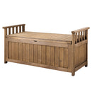 Gardeon Outdoor Storage Bench Box Wooden Garden Toy Tool Sheds Patio Furniture Brown-1