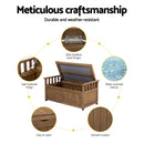 Gardeon Outdoor Storage Bench Box Wooden Garden Toy Tool Sheds Patio Furniture Brown-6
