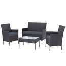 Gardeon 4 Seater Outdoor Sofa Set with Storage Cover Wicker Table Chair DarkGrey-7