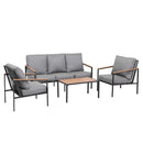 Gardeon 5 Seater Outdoor Sofa Set 4PCS Table Chair Garden Bench Patio Furniture-7