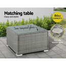 Gardeon 5-Piece Outdoor Sofa Set Wicker Couch Lounge Setting 4 Seater Grey-7
