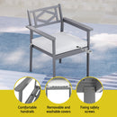 Gardeon Outdoor Dining Set 5 Piece Wooden Table Chairs Setting Grey-5