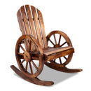 Gardeon Wagon Wheels Rocking Chair - Brown-1