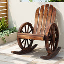 Gardeon Wagon Wheels Rocking Chair - Brown-7