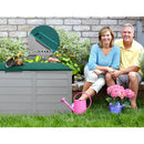 Gardeon Outdoor Storage Box 290L Lockable Organiser Garden Deck Shed Tool Green-6