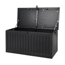 Gardeon Outdoor Storage Box 270L Container Lockable Garden Bench Tool Shed Black-1