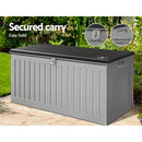 Gardeon Outdoor Storage Box 270L Container Lockable Garden Bench Tool Shed Grey-7