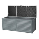 Gardeon Outdoor Storage Box 390L Container Lockable Garden Bench Tools Toy Shed Black-2