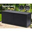 Gardeon Outdoor Storage Box 490L Container Lockable Garden Bench Shed Tools Toy All Black-7