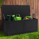 Gardeon Outdoor Storage Box 490L Container Lockable Garden Bench Shed Tools Toy All Black-8