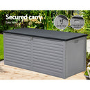 Gardeon Outdoor Storage Box 490L Container Lockable Garden Bench Tools Toy Shed Black-7