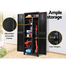 Gardeon Outdoor Storage Cabinet Box 173cm Lockable Cupboard Sheds Garage Adjustable Black-7