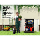 Gardeon Outdoor Storage Cabinet Box 92cm Lockable Cupboard Sheds Garage Adjustable Beige-6