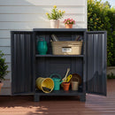 Gardeon Outdoor Storage Cabinet Box 92cm Lockable Cupboard Sheds Garage Adjustable Black-1
