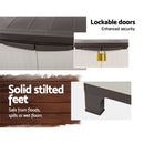 Gardeon Outdoor Storage Cabinet Box 92cm Lockable Cupboard Sheds Adjustable Rattan Beige-8