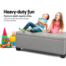 Artiss Storage Ottoman Blanket Box 97cm Button Linen Grey-8