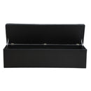 Artiss Storage Ottoman Blanket Box 140cm Leather Black-3