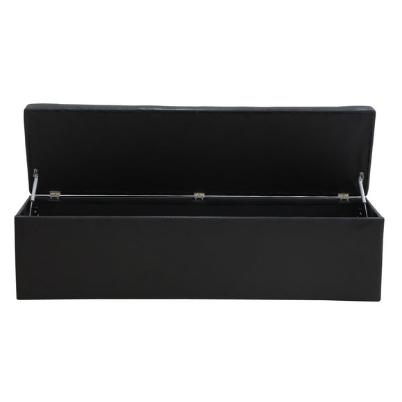 Artiss Storage Ottoman Blanket Box 140cm Leather Black