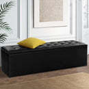 Artiss Storage Ottoman Blanket Box 140cm Leather Black-7