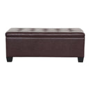 Artiss Storage Ottoman Blanket Box 97cm Leather Brown-3