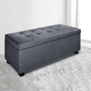 Artiss Storage Ottoman Blanket Box 97cm Linen Grey-7