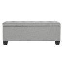 Artiss Storage Ottoman Blanket Box 97cm Linen Light Grey-3