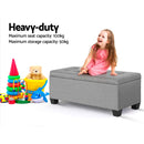 Artiss Storage Ottoman Blanket Box 97cm Linen Light Grey-4