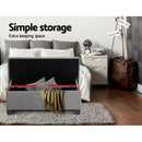 Artiss Storage Ottoman Blanket Box 97cm Linen Light Grey-6