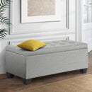 Artiss Storage Ottoman Blanket Box 97cm Linen Light Grey-8