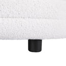 Artiss Storage Ottoman Blanket Box 87cm Boucle Fabric Oval-4