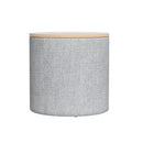 Artiss Storage Ottoman Blanket Box 40cm Linen Round Grey-3