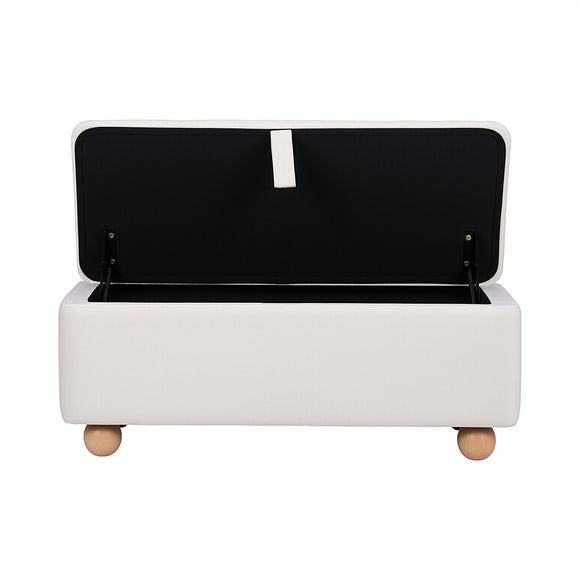 Artiss Storage Ottoman Hidden Bench Velvet Blanket Box Beige 97cm