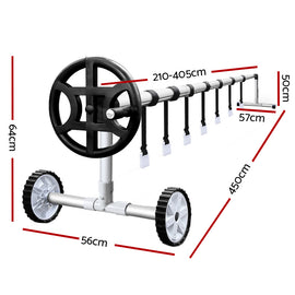 Aquabuddy Pool Cover 500 Micron 10x4m Blue Swimming Pool Solar Blanket 4m Roller - 0