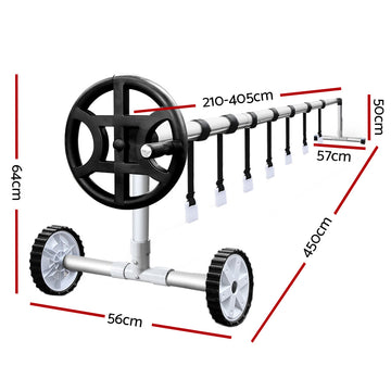 Aquabuddy Pool Cover 500 Micron 10x4m Blue Swimming Pool Solar Blanket 4m Roller - 0