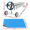 Aquabuddy Pool Cover 500 Micron 6.5x3m Silver Swimming Pool Solar Blanket 5.5m Blue Roller-2