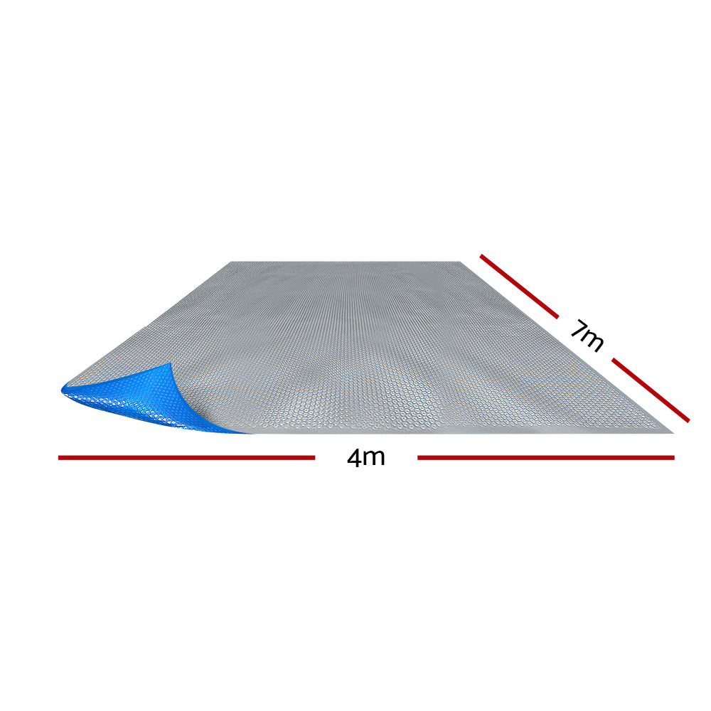 Aqua Buddy Pool Cover 500 Micron 7x4m Swimming Pool Solar Blanket Blue Silver - 0