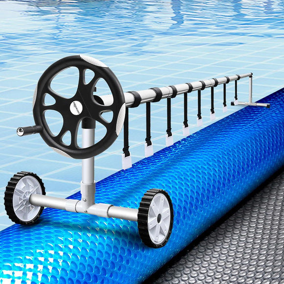 Aquabuddy Pool Cover 500 Micron 8.5x4.2m Swimming Pool Solar Blanket 5.5m Roller