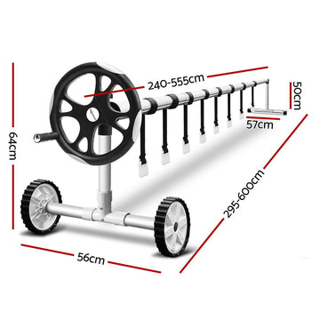 Aquabuddy Pool Cover Roller 5.5m Adjustable Swimming Pool Solar Blanket Reel - 0
