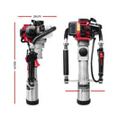 Giantz Petrol Post Driver 2-Stroke 32.7CC Rammer Pile Star Picket Fence Hole Red-2