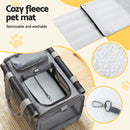 i.Pet Pet Carrier Bag Foldable Dog Cat Durable Crate Travel Cage Portable Car Kennel Grey-6