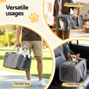 i.Pet Pet Carrier Bag Foldable Dog Cat Durable Crate Travel Cage Portable Car Kennel Grey-8