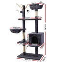 i.Pet Cat Tree 140cm Tower Scratching Post Scratcher Trees Toys Condo Bed Grey-2