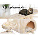 i.Pet Cat Tree 100cm Tower Scratching Post Scratcher Condo House Trees Bed Beige-5