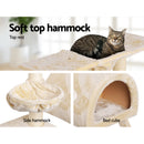 i.Pet Cat Tree 100cm Tower Scratching Post Scratcher Condo House Trees Bed Beige-7
