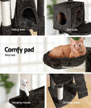 i.Pet Cat Tree 193cm Tower Scratching Post Scratcher Condo House Trees Grey-5
