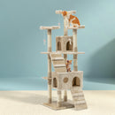 i.Pet Cat Tree 180cm Tower Scratching Post Scratcher Wood Condo House Toys Beige-8